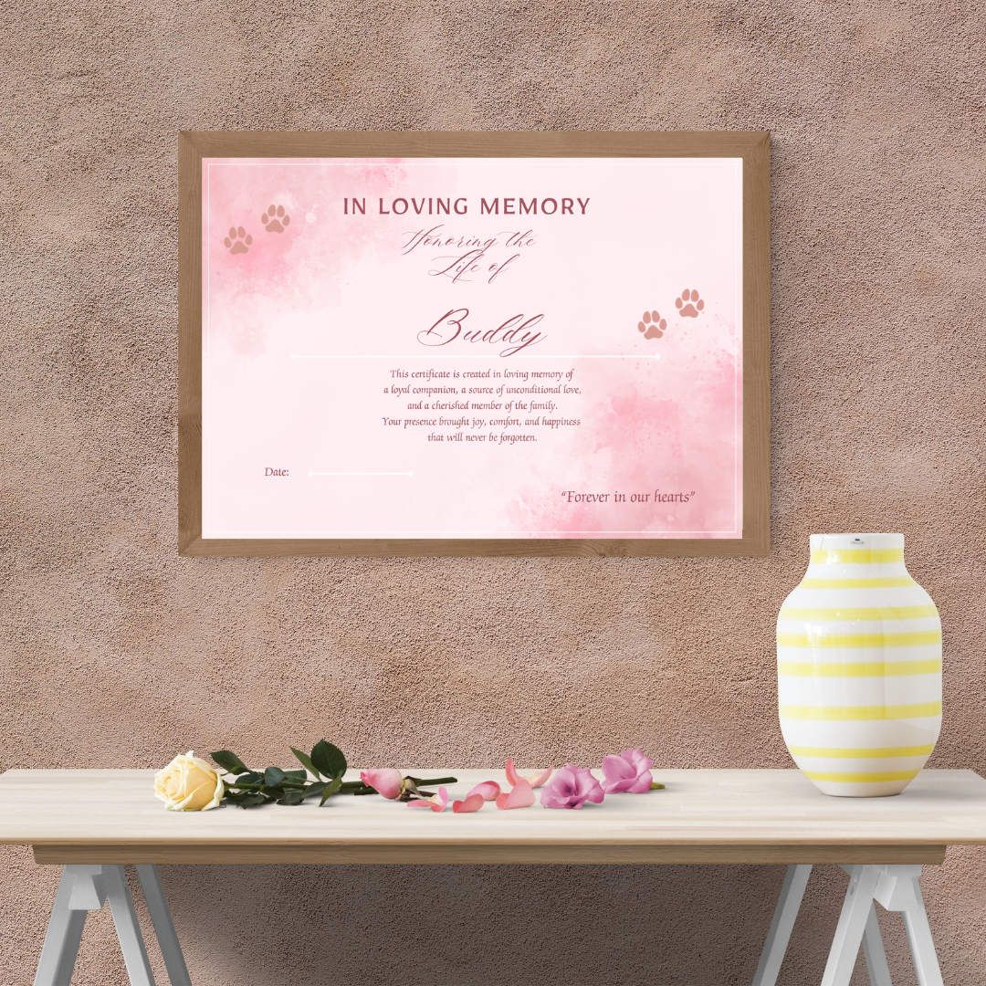 “In Loving Memory” Certificate