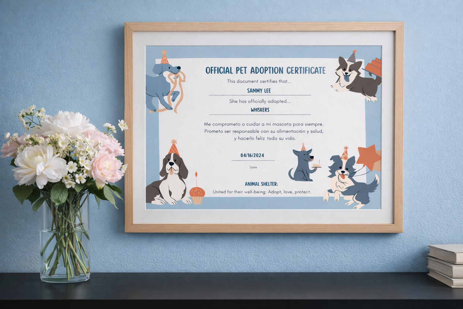 OFFICIAL PET ADOPTION CERTIFICATE