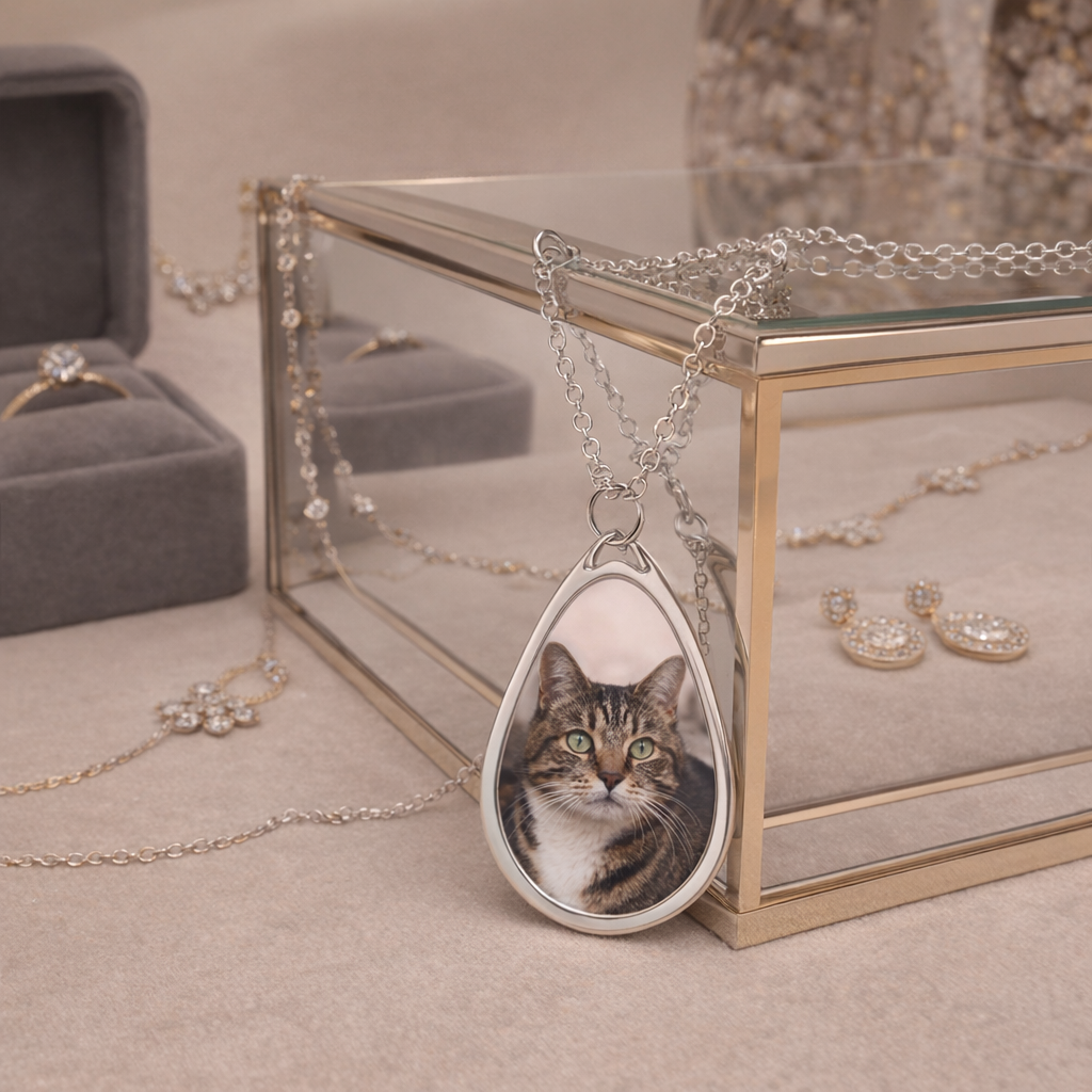 Personalized Oval Pendant Necklace — Custom Engraved Teardrop Jewelry